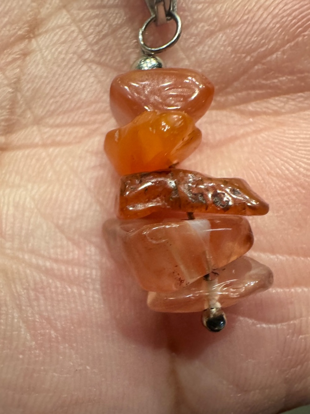 Carnelian Chip Pendant Necklace - Women Jewelry - Picture 4 of 9